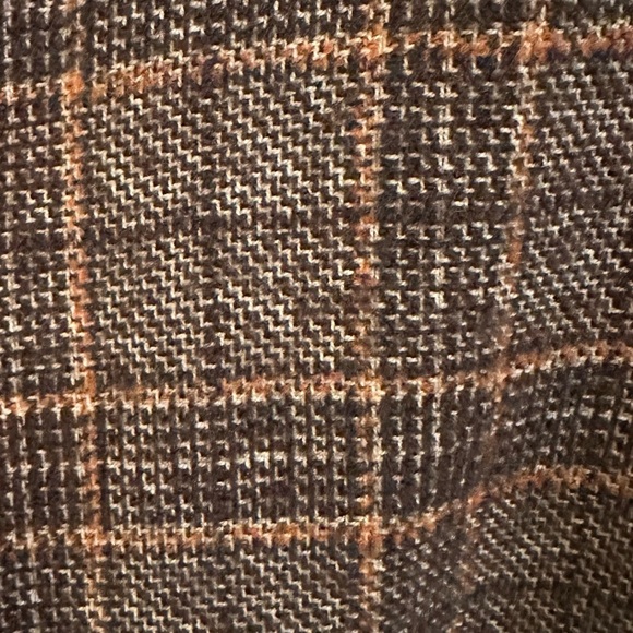 Frank & Eileen Gavin Jacket Coat Italian Wool Boucle Shirt Brown Plaid Sz Medium - Picture 8 of 8